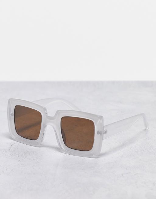 AJ Morgan chunky frame sqaure sunglasses in white