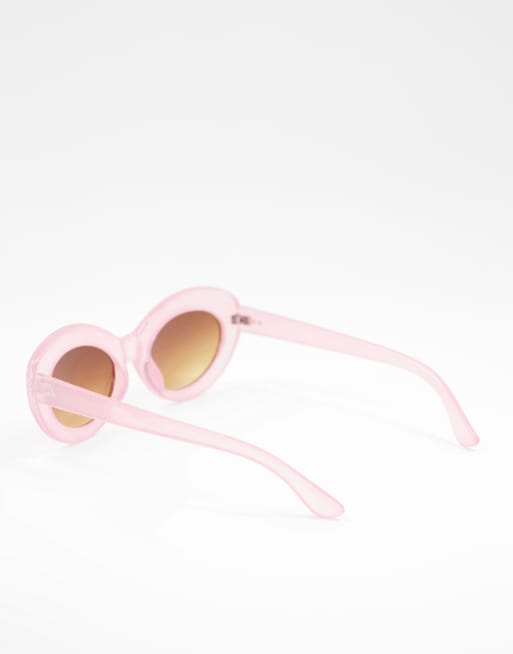 AJ Morgan frosted white frame pink sunglasses ASOS AJ Morgan bright blue retro rectangular | Mercari main image 2
