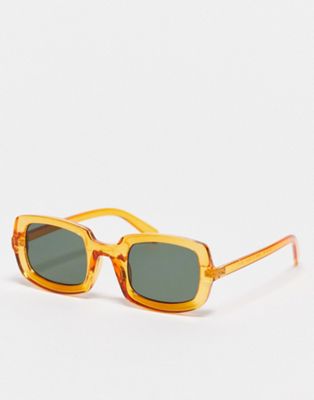 AJ Morgan chunky rectangle sunglasses in amber