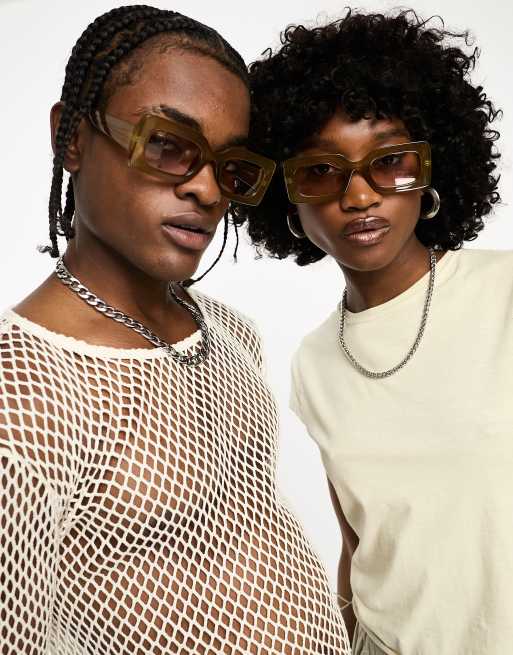 Clear store rectangle sunglasses