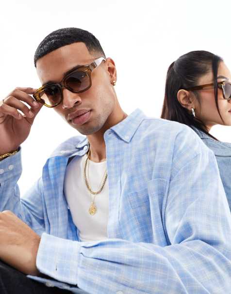 AJ Morgan - Chunky, runde solbriller i olivengrøn - view 1