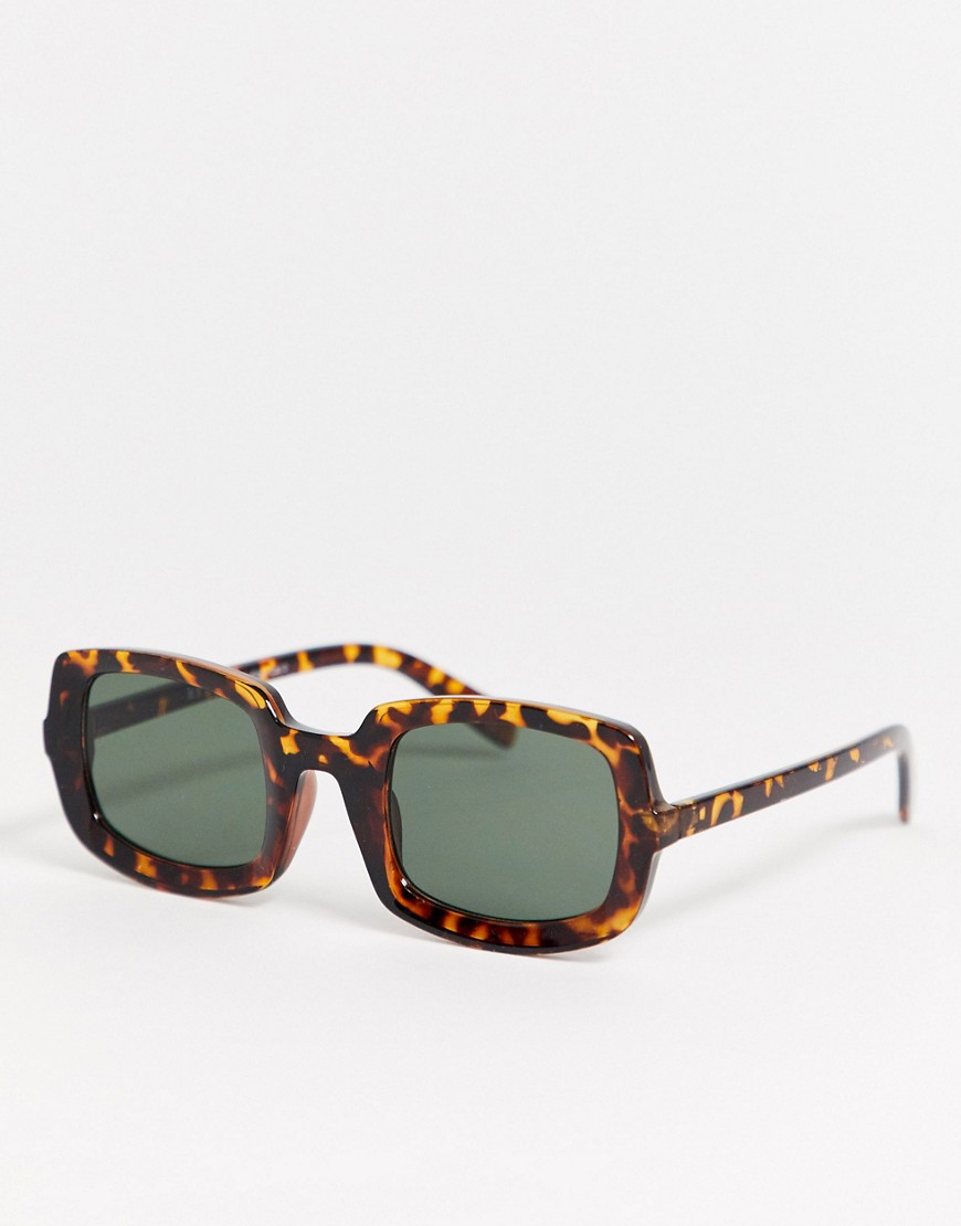 AJ Morgan chunky square sunglasses in tort-Brown