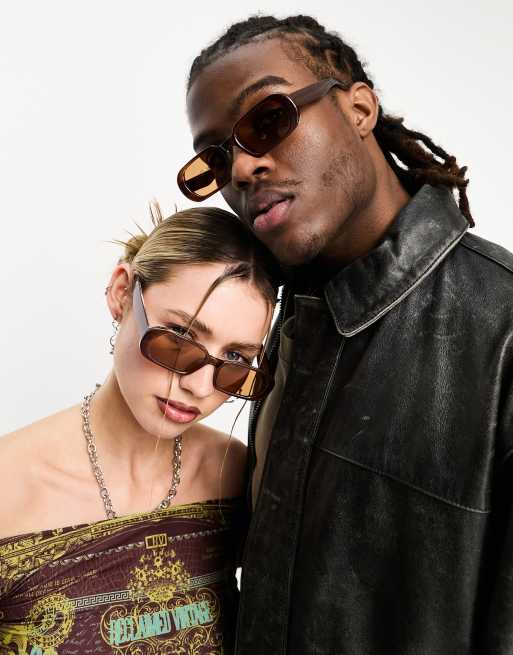 AJ Morgan – Clever – Klobige, ovale Sonnenbrille in Braun