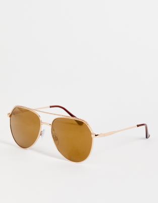 Dorado - Occhiali da sole marrone dorato modello aviatore in metallo-Oro - AJ Morgan occhiali donna Oro