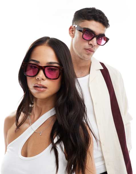 AJ Morgan durango square sunglasses in tortoiseshell with pink lens - view 1