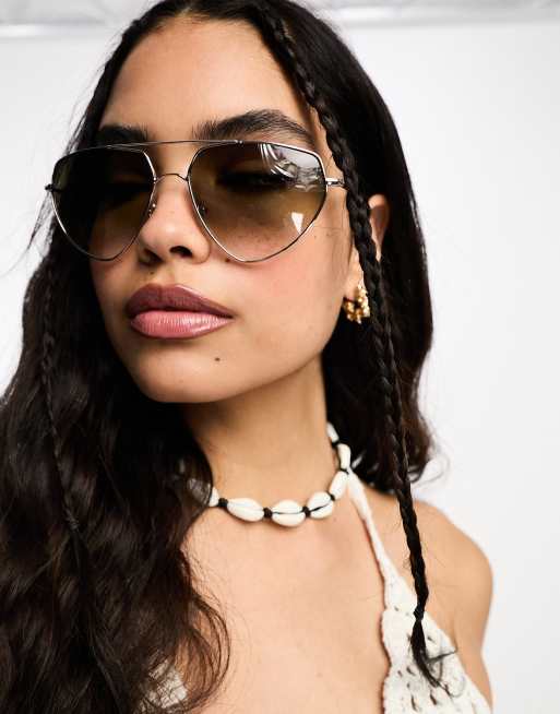 AJ Morgan – Eckige Pilotensonnenbrille in Silber, 2 von 4