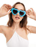 [AJ Morgan] AJ Morgan festival heart sunglasses in blue No Size BLUE