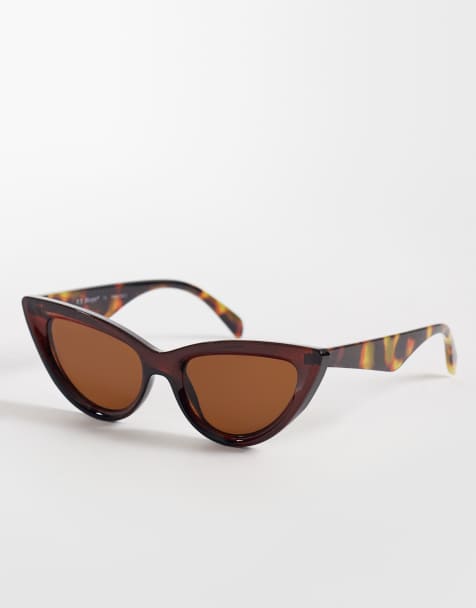 AJ Morgan fever cat eye sunglasses in brown and tortoiseshell - view 1
