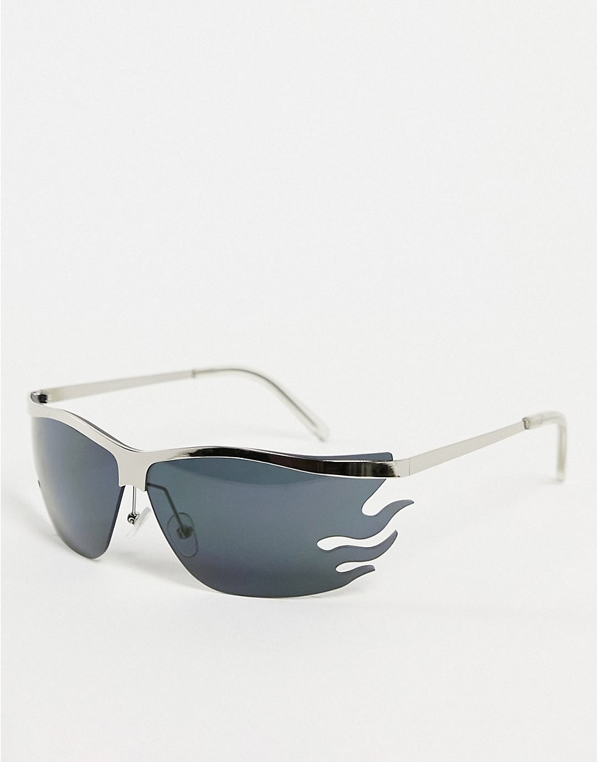 AJ Morgan Flamin' Farrah unisex square sunglasses in silver