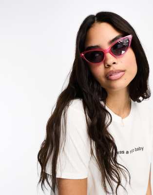 Aj Morgan Future Cat Eye Sunglasses In Hot Pink