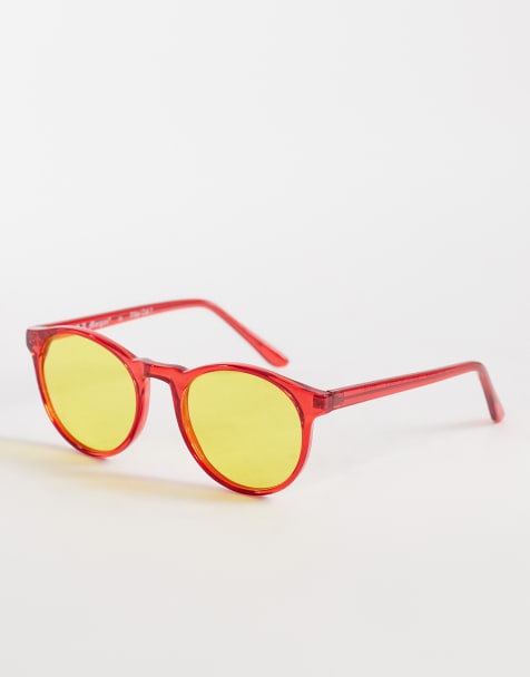 AJ Morgan - Grad School - Lunettes de soleil rondes à verres teintés jaunes - Rouge - view 1