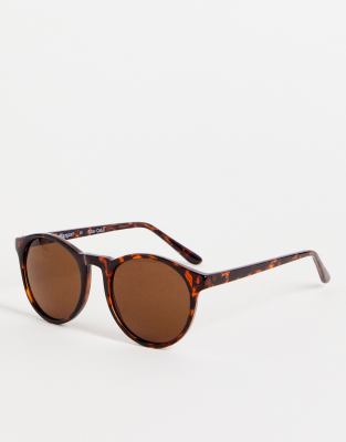 AJ Morgan AJ Morgan Grad School retro round sunglasses in black tort-Brown