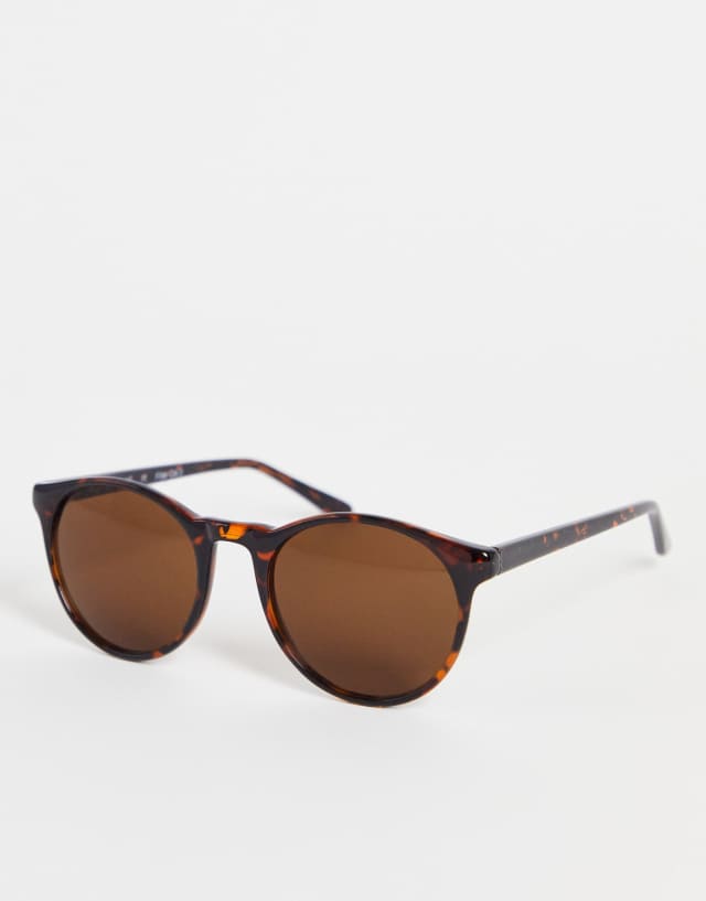 AJ Morgan grad school retro round sunglasses in tortoiseshell