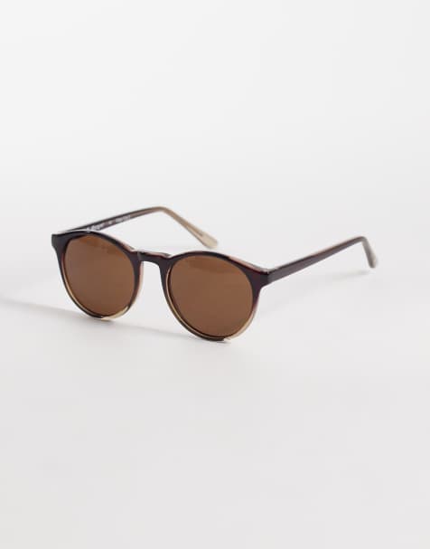 AJ Morgan grad school round sunglasses in brown - view 1