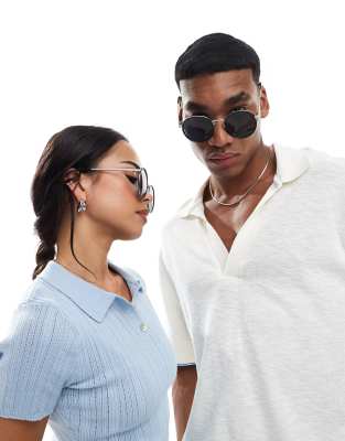 AJ Morgan - Grandes lunettes de soleil rondes - Noir