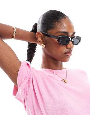 AJ Morgan - Grosses lunettes de soleil ovales - Noir