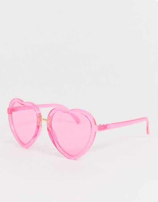 AJ Morgan heart shaped sunglasses in pink