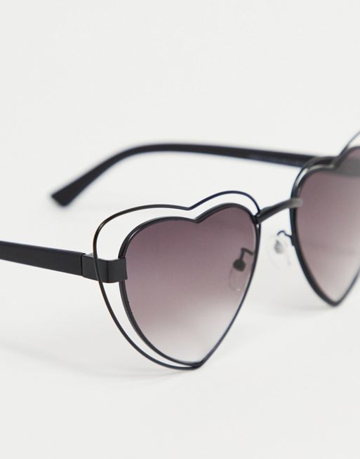 Aj Morgan Heart Sunglasses In Black Faoswalim - black diamond sunglasses roblox