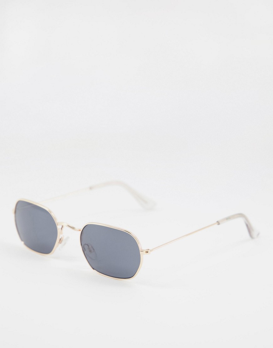 AJ Morgan Intern Rectangle Sunglasses With Mirrored Lens-Gold