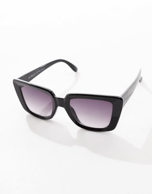 AJ Morgan large square sunglasses in black with light brown lens, 2 of 3