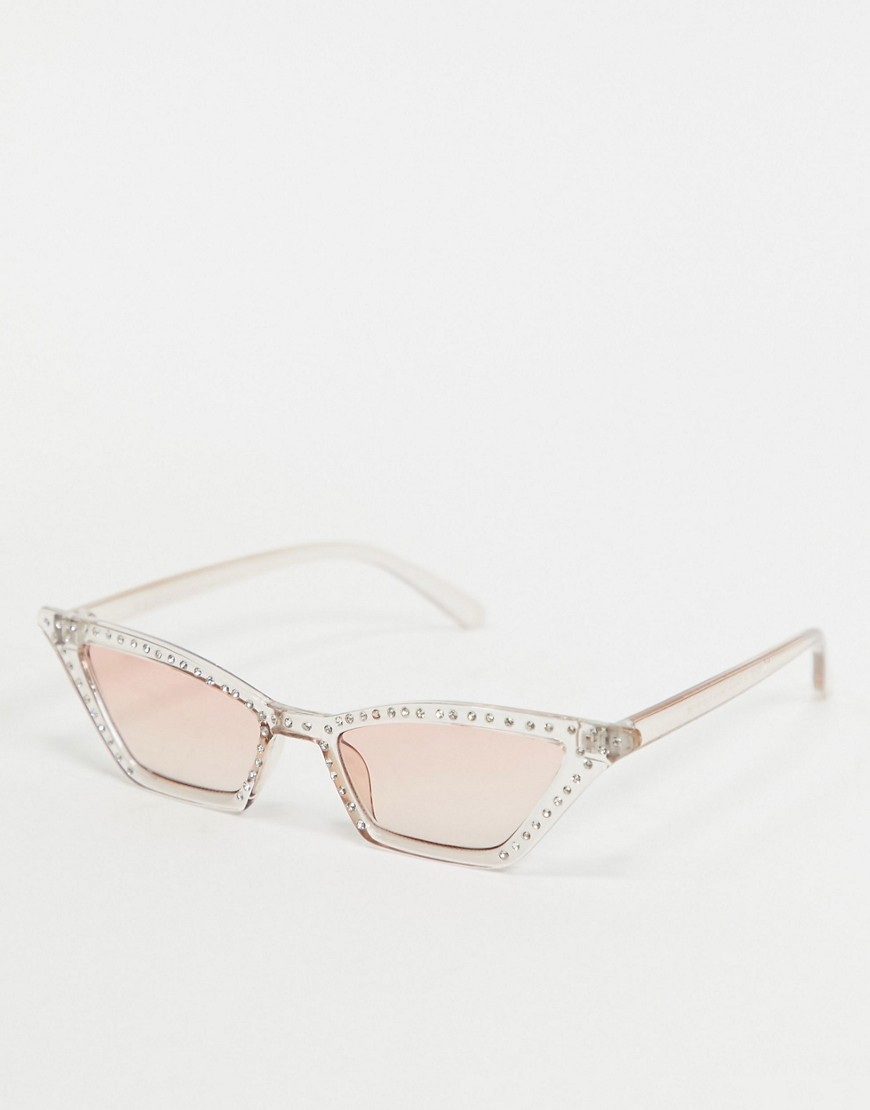 AJ Morgan - Lethal - Cat eye-zonnebril met siersteentjes-Roze
