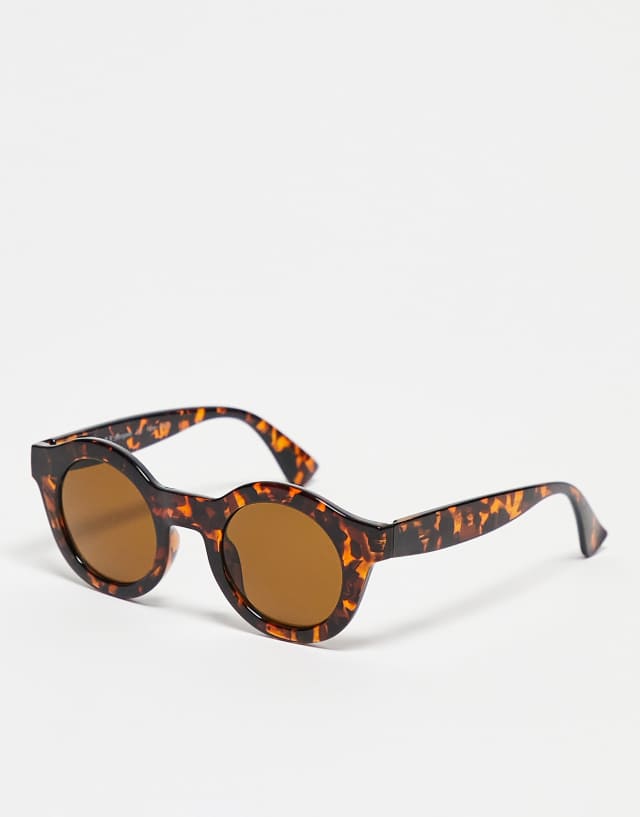 AJ Morgan Looper chunky circle sunglasses in tortoiseshell