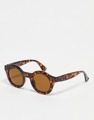 AJ Morgan looper chunky circle sunglasses in tortoiseshell