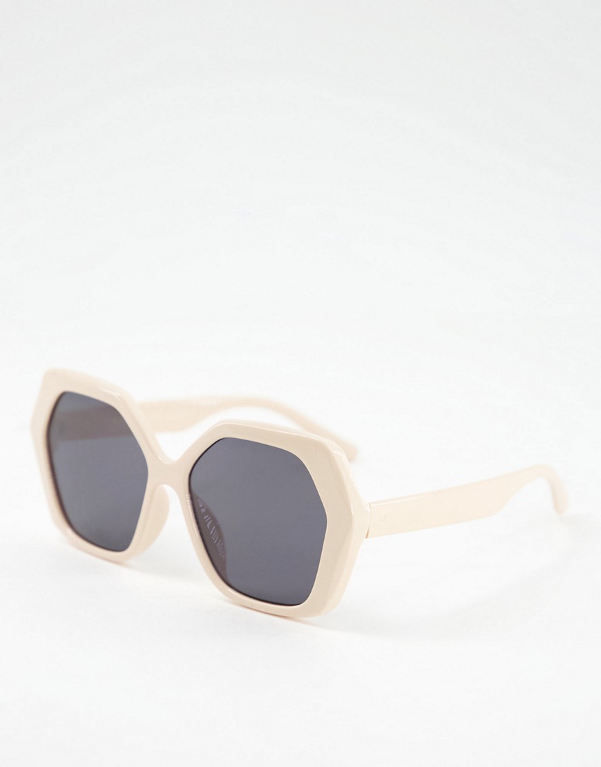 Aj Morgan Lorna Oversized Sunglasses In Beige-neutral