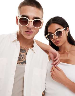 AJ Morgan AJ Morgan low key round sunglasses in beige-Brown