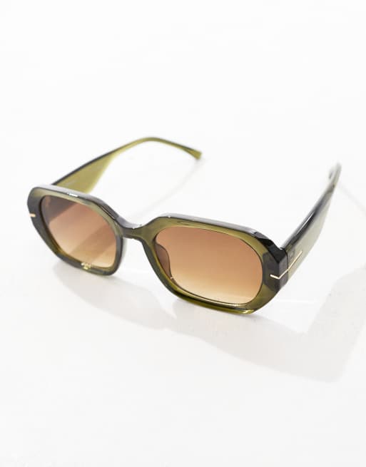 AJ Morgan - Lunettes de soleil à grosse monture ronde et verres marron - Vert , 2 de 3