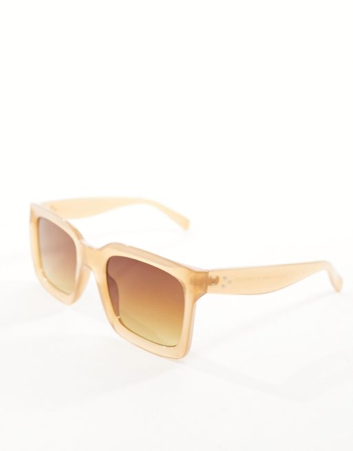 AJ Morgan Lunettes de soleil a monture carree epaisse Creme ASOS