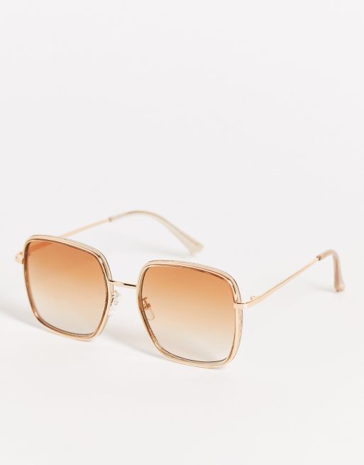 AJ Morgan Lunettes de soleil oversize carr es pour femme Dor