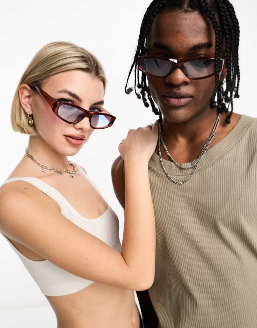 AJ Morgan - Lunettes de soleil rectangulaires avec verres contrastants - Marron, 4 de 4