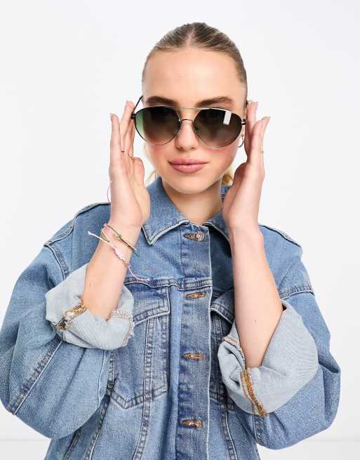 AJ Morgan Lunettes de soleil style aviateur Argent ASOS