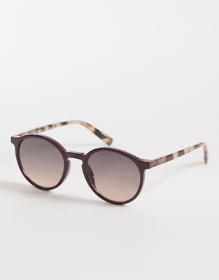 AJ Morgan AJ Morgan mousey round sunglasses in burgundy and tort-Red