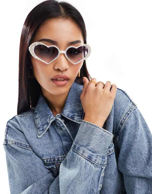 Occhiali Da Sole A Forma Di Cuore Per Donna – Modello Occhio Di Gatto Con Strass, Leggeri E Vintage – Regalo Perfetto Per San Valentino