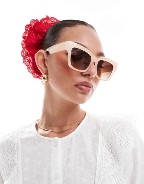 AJ Morgan - Occhiali da sole cat-eye classici color crema - view 1