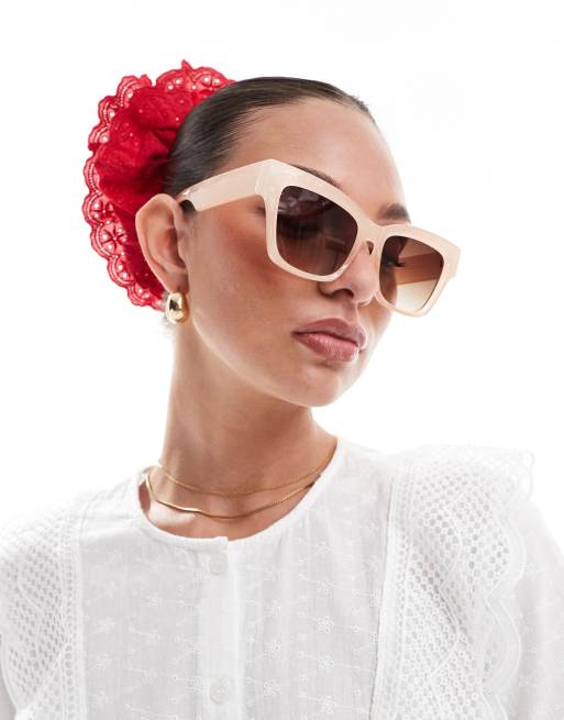 AJ Morgan - Occhiali da sole cat-eye classici color crema