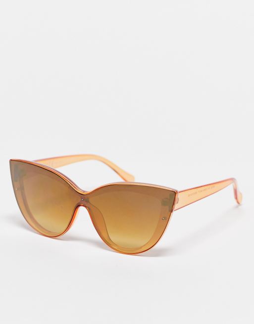 AJ Morgan - Occhiali da sole cat-eye senza bordo color oro effetto specchio