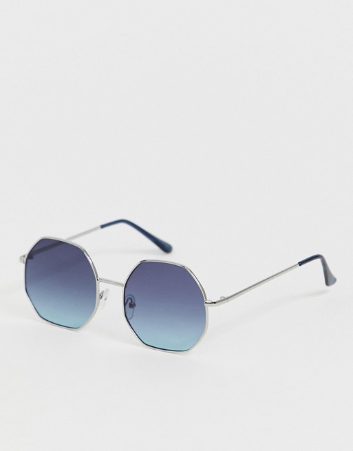 AJ Morgan octagon sunglasses in silver