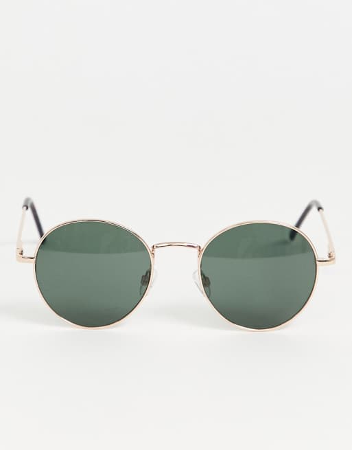 AJ Morgan – Okrągłe okulary przeciwsłoneczne w złotych oprawkach, 3 z 4