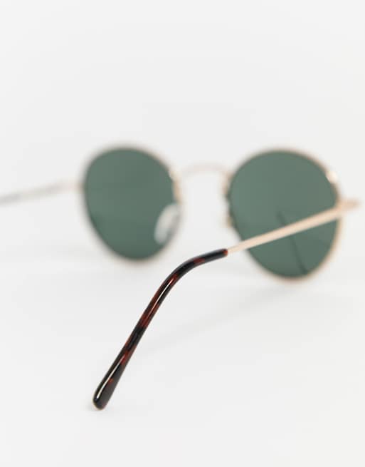 AJ Morgan – Okrągłe okulary przeciwsłoneczne w złotych oprawkach, 4 z 4