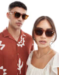 [AJ Morgan] AJ Morgan On Alert square sunglasses in amber with brown lens-Orange No Size ORANGE