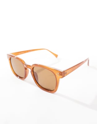 Aj Morgan On Alert Square Sunglasses In Orange