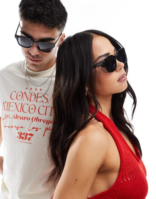 AJ Morgan on alert square sunglasses in black , 3 of 4