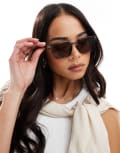 [AJ Morgan] AJ Morgan On Alert square sunglasses in grey with brown lens No Size GREY