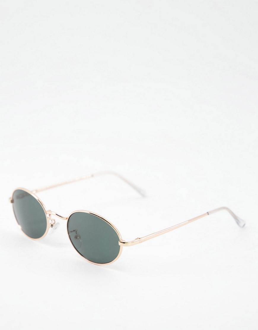 Aj Morgan Oval Sunglasses In Gold