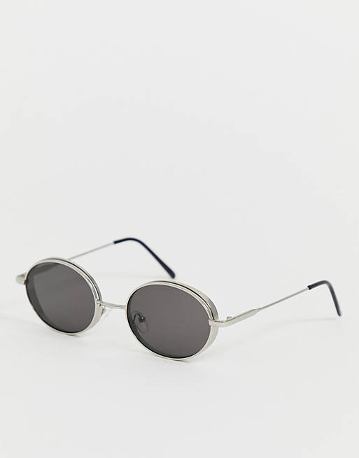 AJ Morgan oval sunglasses in silver | ASOS