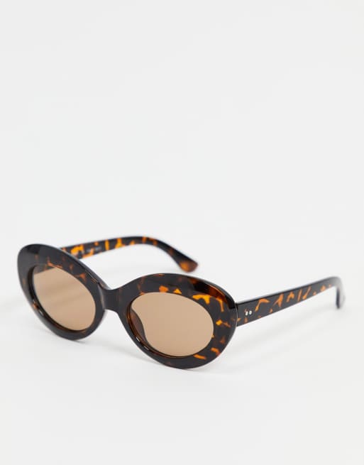 Oval sales tortoise sunglasses