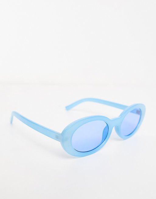 AJ Morgan – Ovale Festival-Sonnenbrille in Blassblau, 2 von 4